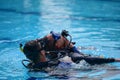 Rescue buddy diver accident underwater water Royalty Free Stock Photo