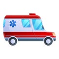 Rescue car icon, cartoon style Royalty Free Stock Photo