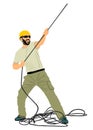 Rescue climber with rope vector illustration isolated on background. Royalty Free Stock Photo