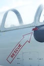 Rescue decal on an old aircraft Royalty Free Stock Photo