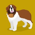 Rescue dog with a keg on his neck cartoon vector