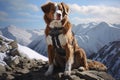 Rescue dog in the mountains AI