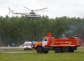 Rescue equipment at the training ground of the Noginsk rescue center of the Ministry of Emergency Situations during the Internatio Royalty Free Stock Photo