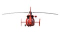 Rescue Helicopter 1- Back view white background 3D Rendering Ilustracion 3D Royalty Free Stock Photo