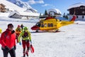 Rescue helicopter in mountain