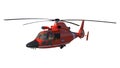 Rescue Helicopter 1- Perspective F view white background 3D Rendering Ilustracion 3D Royalty Free Stock Photo