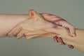 Rescue, helping gesture or hands. Salvation relations. Hand reaching out to help, relations. Rescue, helping gesture or