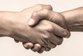 Rescue, helping gesture or hands. Strong hold. Two hands, helping hand of a friend. Handshake, arms friendship Royalty Free Stock Photo