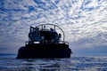 Rescue hovercraft boat on the ice