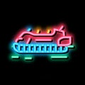 rescue hovercraft neon glow icon illustration