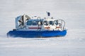 Rescue hovercraft on snow-covered ice