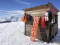 Rescue hut on top of the mountain Royalty Free Stock Photo