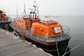 Rescue lifeboat moored at quay