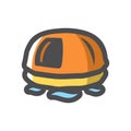 Rescue lifeboat orange Vector icon Cartoon illustration.