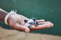 Rescue of one day old green turtle Royalty Free Stock Photo