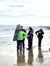 Rescue operation windsurfing coney island new york Royalty Free Stock Photo