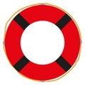 Rescue ring symbol. Bright safety element. Red lifebuoy design. Royalty Free Stock Photo