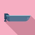 Rescue sea boat icon flat vector. Search flood