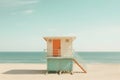 A rescue station on the Beach on a sunny day, Royalty Free Stock Photo