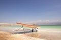 Rescue SUP Stable Stand Up Paddle board  on the Dead Sea beach Royalty Free Stock Photo