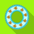 Rescue swimming circle.Summer rest single icon in flat style vector symbol stock illustration.