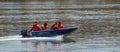 Rescue team on a boat Royalty Free Stock Photo