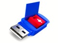 Rescue usb flash drive on white background Royalty Free Stock Photo