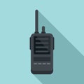 Rescue walkie talkie icon flat vector. Radio transceiver