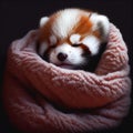 sleeping baby Red Panda Royalty Free Stock Photo