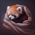 sleeping baby Red Panda Royalty Free Stock Photo