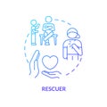 Rescuer blue gradient concept icon