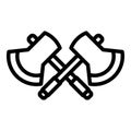 Rescuer crossed axes icon, outline style