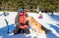 Rescuer and his service dog Royalty Free Stock Photo