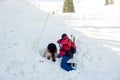 Rescuer and his service dog Royalty Free Stock Photo