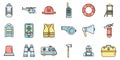 Rescuer icons set vector color Royalty Free Stock Photo