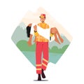 Rescuer Male Character Heroically Carries Girl To Safety from Water. Girl Safe, Thanks To Rescuer's Bravery And