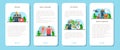 Rescuer mobile application banner set. Emergency help, ambulance lifeguard Royalty Free Stock Photo