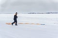 Rescuer with orange rope Royalty Free Stock Photo