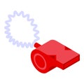 Rescuer red whistle icon, isometric style