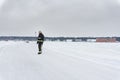 Rescuer on a road Royalty Free Stock Photo