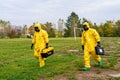 Rescuers in chemical protection suits. Radiation and Chemical Protection. October 12, 2022 Beltsy Moldova