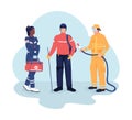 Rescuers 2D vector isolated illustration