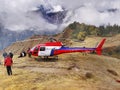 Rescuers Helicopter Action Himalayas Royalty Free Stock Photo