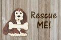 Rescuing a dog on weathered wood