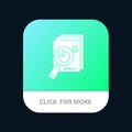 Research, Analysis, Analytic, Analytics, Chart, Data, Graph Mobile App Button. Android and IOS Glyph Version Royalty Free Stock Photo