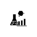 Research analysis black icon concept. Research analysis flat vector symbol, sign, illustration. Royalty Free Stock Photo