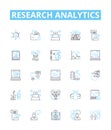 Research analytics vector line icons set. Analytics, Research, Data, Analysis, Metrics, Results, Discoveries