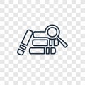 Research with books concept vector linear icon on trans Royalty Free Stock Photo
