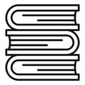 Research books stack icon outline vector. Discovery material Royalty Free Stock Photo