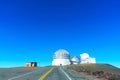 Research Centers atop Mauna Kea in Hawaii Royalty Free Stock Photo